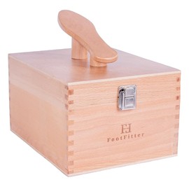FootFitter Beech Wood Valet Box, Premium Shoe Shine Organizer with Classic Storage for Polish, Brushes, Cloths & Tools (Shoe Care Tools Not Included)