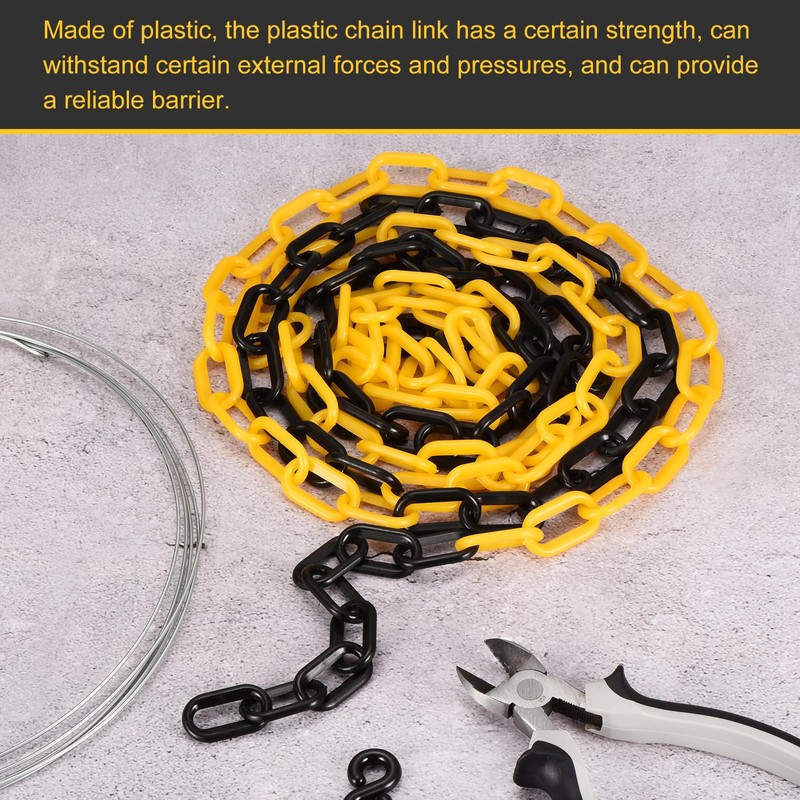 sourcing map Plastic Chain Links, 1.3-Inch 10 Foot Plastic Barrier