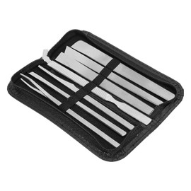 Conjunto de archivos de pedicura de acero inoxidable de 7pcs, juego de cuchillas de pedicura cordón de piel muerta, kit de de pie con bolsa de almacenamiento para el cuidado de la