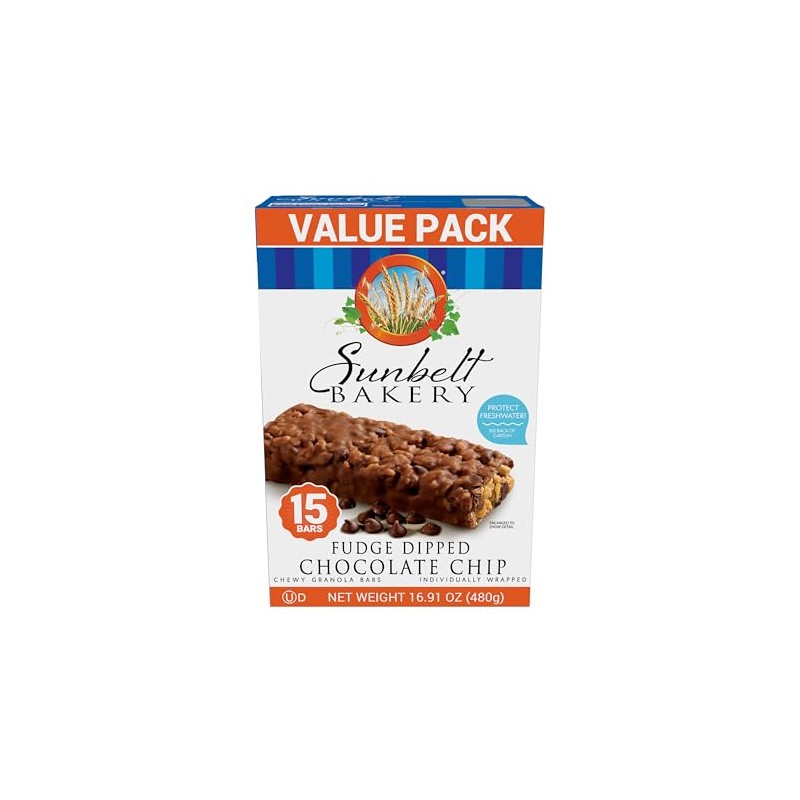 Sunbelt Bakery Fudge Dipped Chocolate Chip Chewy Granola Bars, Value