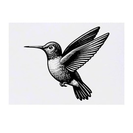 'Hummingbird in Flight' Temporary Tattoo - Water Resistant, Skin-Safe, Non-Toxic Transfer (TO00070333)