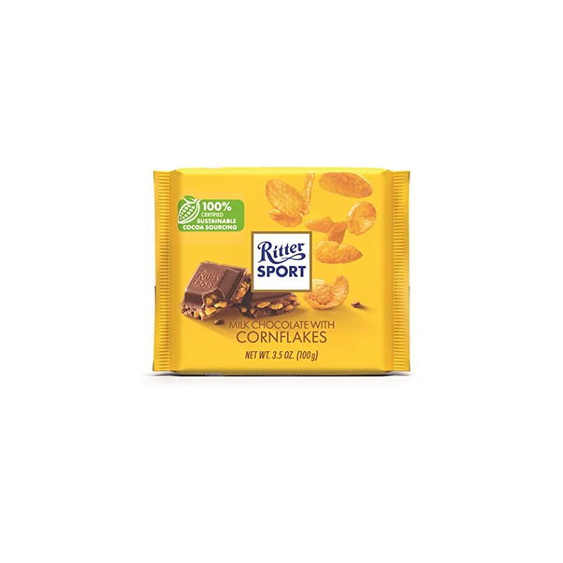 Ritter Sport Milk Chocolate with Cornflakes, 3.5 Ounce Bar, 10