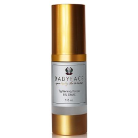 Babyface Instant Tightening Serum - Extra Strength 8% DMAE for Maximum Tightening, Pore Refining, Face Firming, Anti-Aging. Lifts, Smoothes, Resurfaces Dull Skin (1.3 Oz)