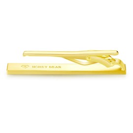 HONEY BEAR 5cm/5.4cm/6cm Mens Tie Clip Bar for Normal Size Steel Business Wedding Gift 1.97"/2.12"/2.36" (Brushed Gold horizontal 5.4cm)