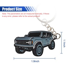 LAINLOY Bronco Car Keychain, Car Fob Cover Cool Mods Accessories, 4-Door Car Key Fob Holder Compatible with Ford Bronco 2021 2022 2023 (Gray)