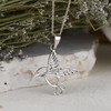 AeraVida Cute Little Hummingbird in Flight .925 Sterling Silver Necklace