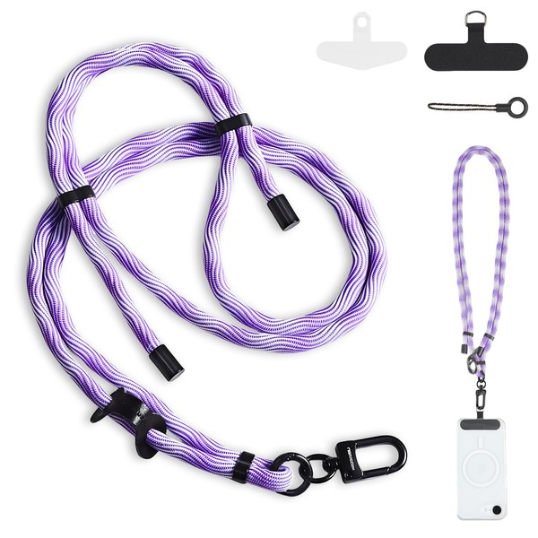 Phone Lanyard, Crossbody Phone Lanyard Strap with Patch, 1.6m Adjustable