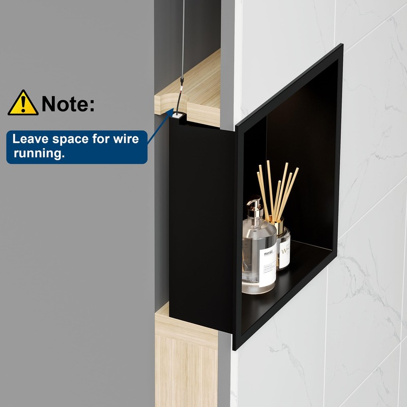Qeke Stainless Steel Shower Niche 12" X 12", No Tile