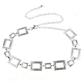Silver Boho Chain Belt for Women Adjustable Waist Body Layering Jewelry