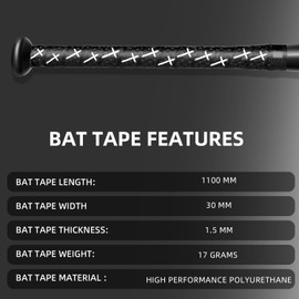 Yolobdm Faith Cross Religious Baseball Bat Grip Tape, 1.1mm Precut Full Adhesive Bat Wrap for Baseball & Softball, Anti-Slip Sports Bat Handle Grip (Black)