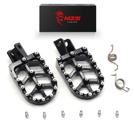 MZS Dirt Bike Foot Pegs, Motorcycle Wide Footpegs Front Pedal Footrest Driver Rest Black CNC Compatible With KLR650 KLR 650 1987-2024