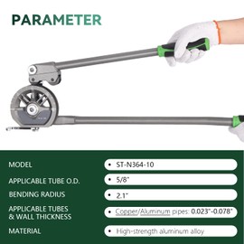 Antstone 5/8” OD Tubing Bender Roller Type Pipe Bender 180° HVAC Copper Aluminum Tube Bending Tool for Air Conditioning Refrigeration Repair