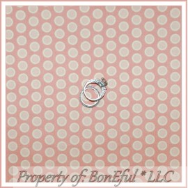 Benartex BonEful FABRIC FQ Cotton Quilt Pastel Pink Peach Polka Dot Kitty Girl Rose Gold