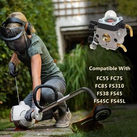 Podoy C1Q-S97 Carburetor for STIHL FS38 FS45 FS46 FS55 KM55 HL45 FS45L FS45C FS46C FS55C FS55R FS55RC String Trimmer Weed Eater with Air Fuel Filter Tune-up Kit.