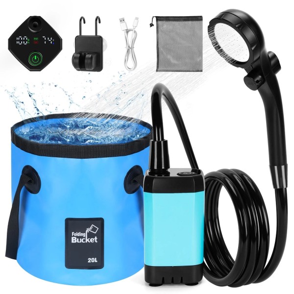 ALIESTFDNO Portable Shower for Camping with 20L / 5.28 Gallons