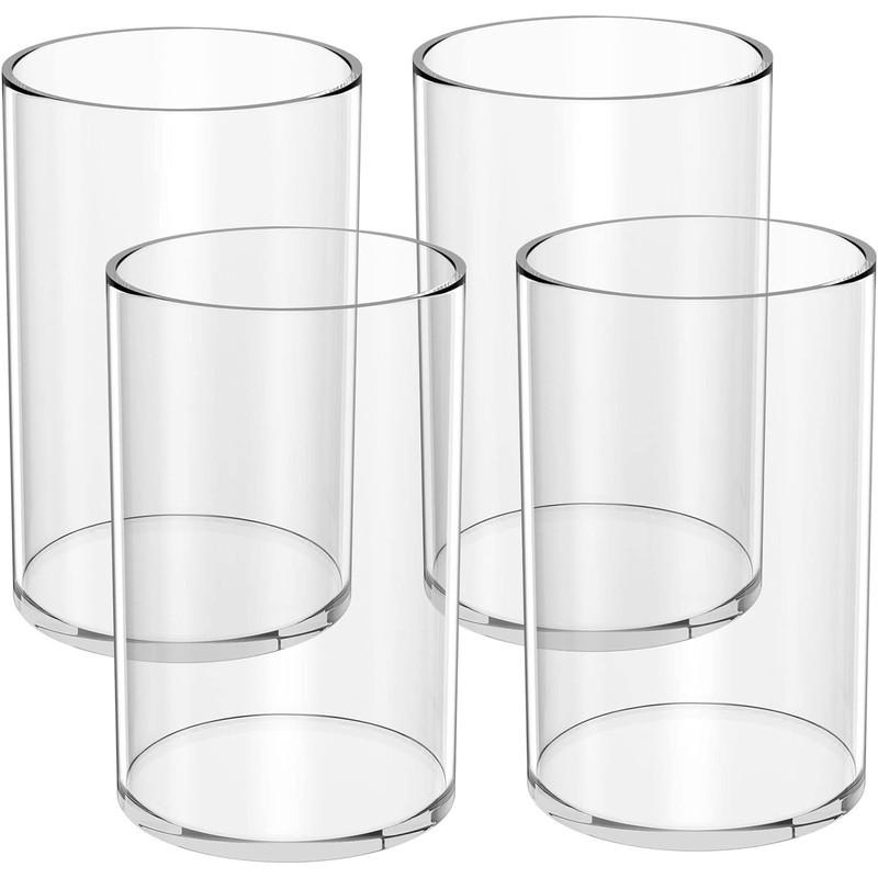 NIUBEE Clear Acrylic Pen Holder for Desk, Round Acrylic Pencil