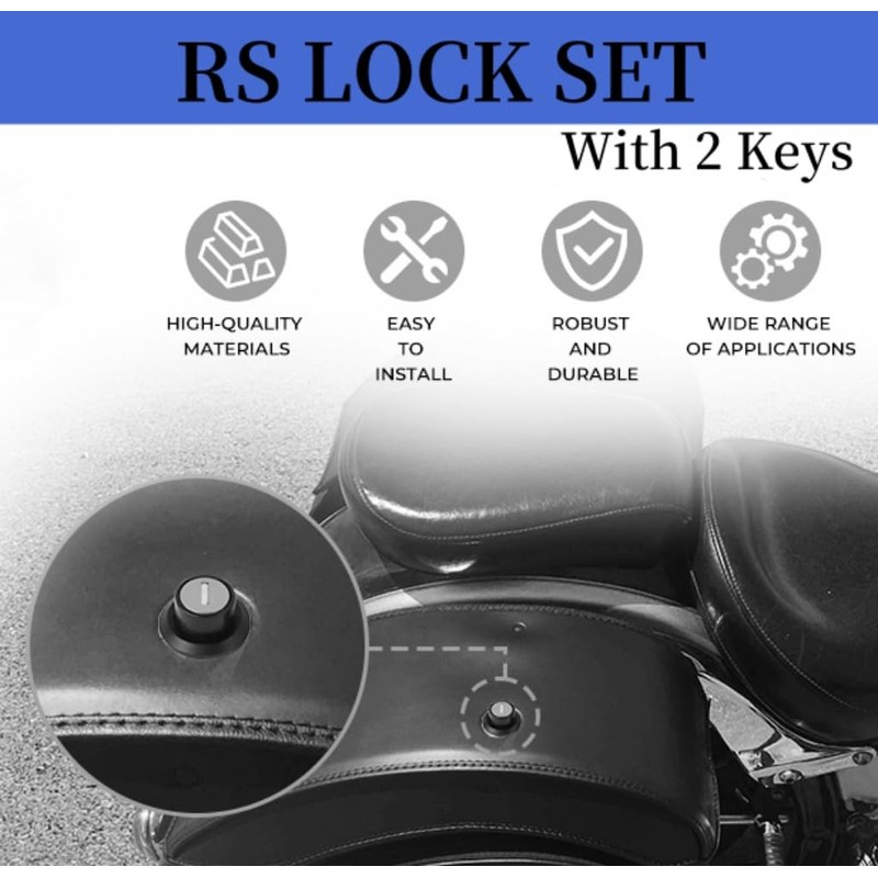 2 Keys Saddlebag Lock Set,Universal RS Lock Set, Hard Bag