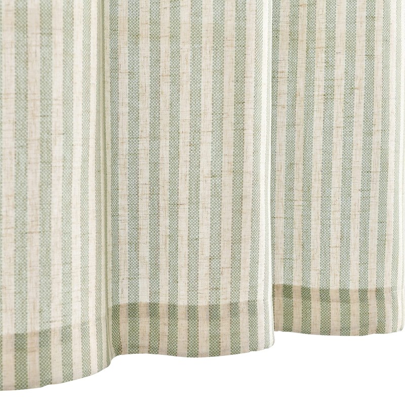 jinchan Tie Up Linen Textured Striped Bow Tie Curtain for