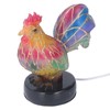 Stained Resin Rooster Table Lamp Night Light LED Animal Night