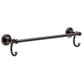 Delta Portman 18 in. Towel Bar with Hooks in Venetian Bronze with Copper Reveal