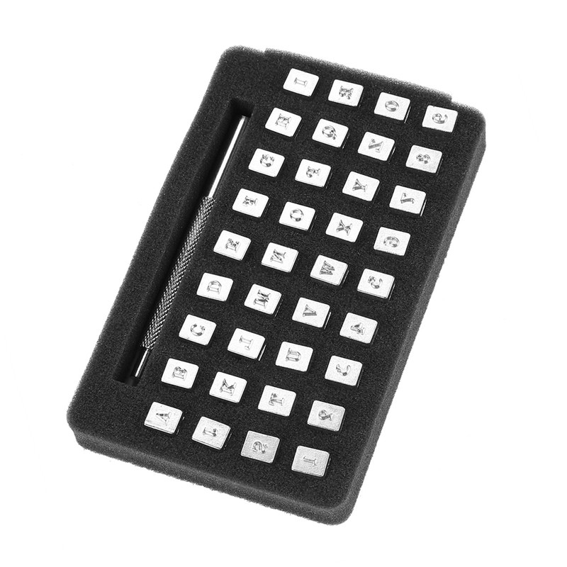 36Pcs Steel Letter Number Leather Stamper Punching Tool for DIY