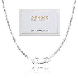 ASHINE Silver Chain for Men Silver Rope Chain Necklaces Young Necklace for Women (Silver 18 Inches)