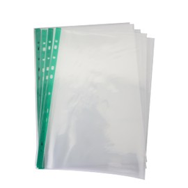A4 Clear Plastic Punched Pockets 90 Micron Filing Folders Wallets Sleeves Document Files (Punched Pockets Premium Quality 25) Polly folders A4 Size