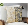 Fennco Styles Two-Tone Foil Print Tassel Cotton Decorative Throw Pillow