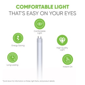 NYLL 3 ft T8 G13 Type A Plug & Play LED Tube, Warm White (2700K) Direct Replacement for 25W FO25/827, F25T8/830, F25T8/SP30, F25T8/TL830 (Without Rewiring or Modification) Ballast Required!