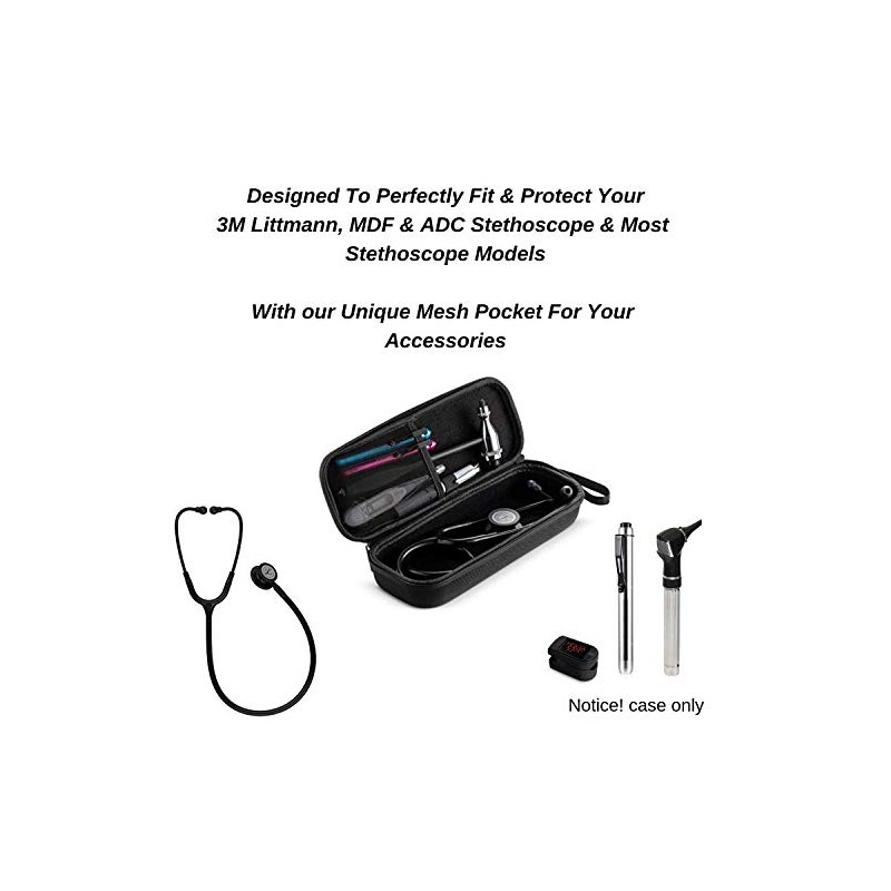 Caseling Hard Case for Stethoscope. - Includes Mesh Pocket for
