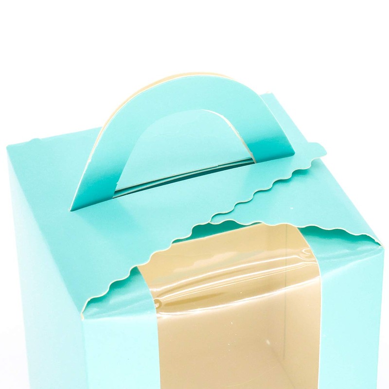 20Pcs Single Cupcake Boxes in Blue Cupcake Gift Boxes with