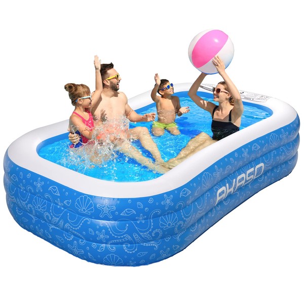 AKASO Inflatable Swimming Pool, 94.5" X 56" X 22" Kiddie Blow up Pool, Family Lounge Pool for Kids and Adults, Toddlers, Outdoor, Garden, Backyard