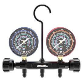 NAVAC NMG12A - Pro Manifold Gauge, Analog (R-454B, R-32, R-410A, R-22; A2L Compatible)