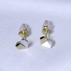 Gold Plated Sterling Silver Split Mother of Pearl Heart Stud