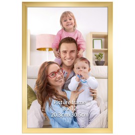 Giftgarden Gold Picture Frame 20 x 30 cm - Elegant Plastic Photo Frame for 30 x 20 Photos and Pictures, Wall or Table Stand - Single Frame
