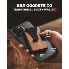 DUGRAFT Minimalist Mens Card Wallet - Slim RFID Blocking Front Pocket Credit Card Holder - Metal Men Wallets with Money Clip for 15+ Cards