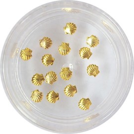 Nail Ssen Nail Art Nail Stone Parts Metal Shell 3mm Gold 15 Pieces / 네일쎈 네일아트 네일스톤파츠 메탈참 조개 3mm 골드 15알