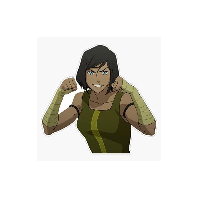short hair korra fighting Bumper Sticker Vinyl Decal 5 inches
