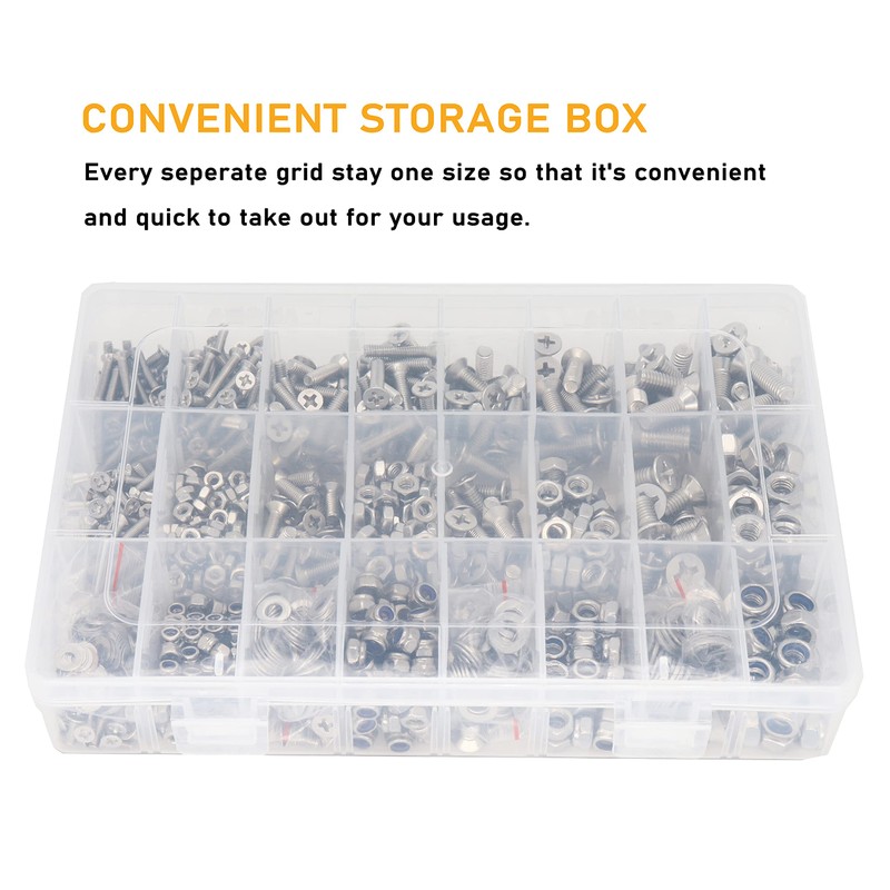binifiMux 1020pcs M3 M4 M5 M6 Flat Phillips Countersunk Head