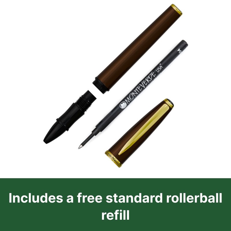 Monteverde USA Aldo Domani Rollerball Pen - Brown, Smooth Writing,