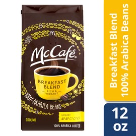McCafé Breakfast Blend Light Roast Ground Coffee (12 oz Canisters, Pack of 6)