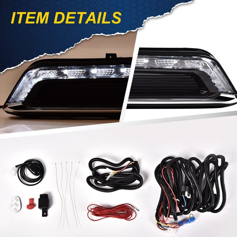 G-PLUS LED Fog Light Compatible With 14-20 Chevy Impala,Clear Lens