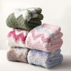 Passionbility 5 Pairs Fuzzy Socks for Women - Fluffy Socks Women, Cozy Socks for Women Slipper Socks, Womens Fuzzy Socks Super Soft Comfort of Coral Fleece, Thick Super Warm for Winter Home