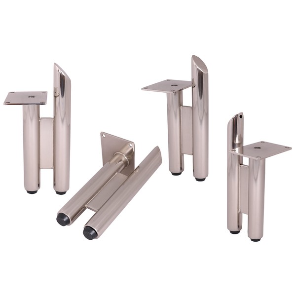 ECLV 4PCS X Metal Furniture Legs, Mid-Century Modern Style, Brush