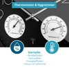 Mebus 12988 Radio Controlled Wall Clock with Thermo- and Hygrometer,