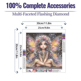JATOK Diamond Painting Adults, Fairy Elf 5D DIY Diamond Painting Pictures Adults, Diamond Art DIY Diamond Art Painting Embroidery Cross Stitch Pictures Home Wall Decor, 30 x 30 cm