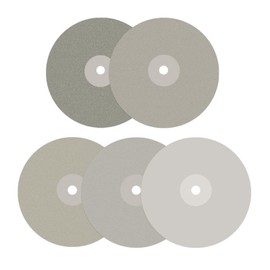 DZQ 5 PCS Diamond Flat Lap Wheel Disc 6" x 1/2" Arbor Hole Abrasive Grit 80 150 320 800 2000 for Cutting or Sanding Stone and Glass