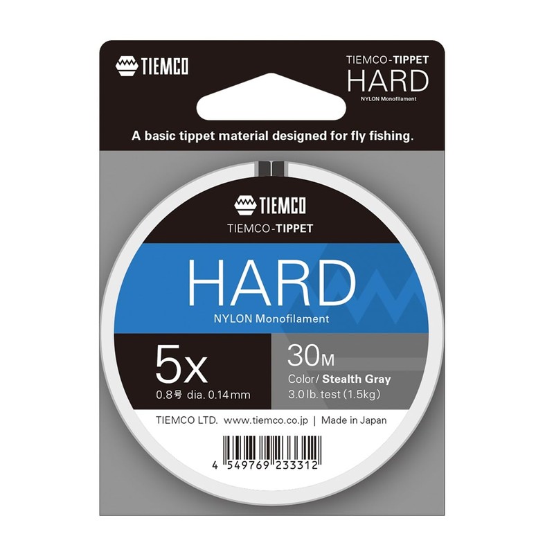 TIEMCO Hard Tippet 5X 30m Stealth Gray