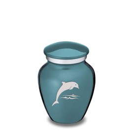 GetUrns Keepsake Embrace Dolphin Cremation Urn (Teal)