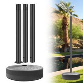 Yuccaliao Outdoor Light Pole with Fillable Base – Heavy Duty Freestanding Post for Garden or Street Lighting – Water/Sand Weighted, Rustproof Metal, Easy Assembly (5.4 Ft & 65'')
